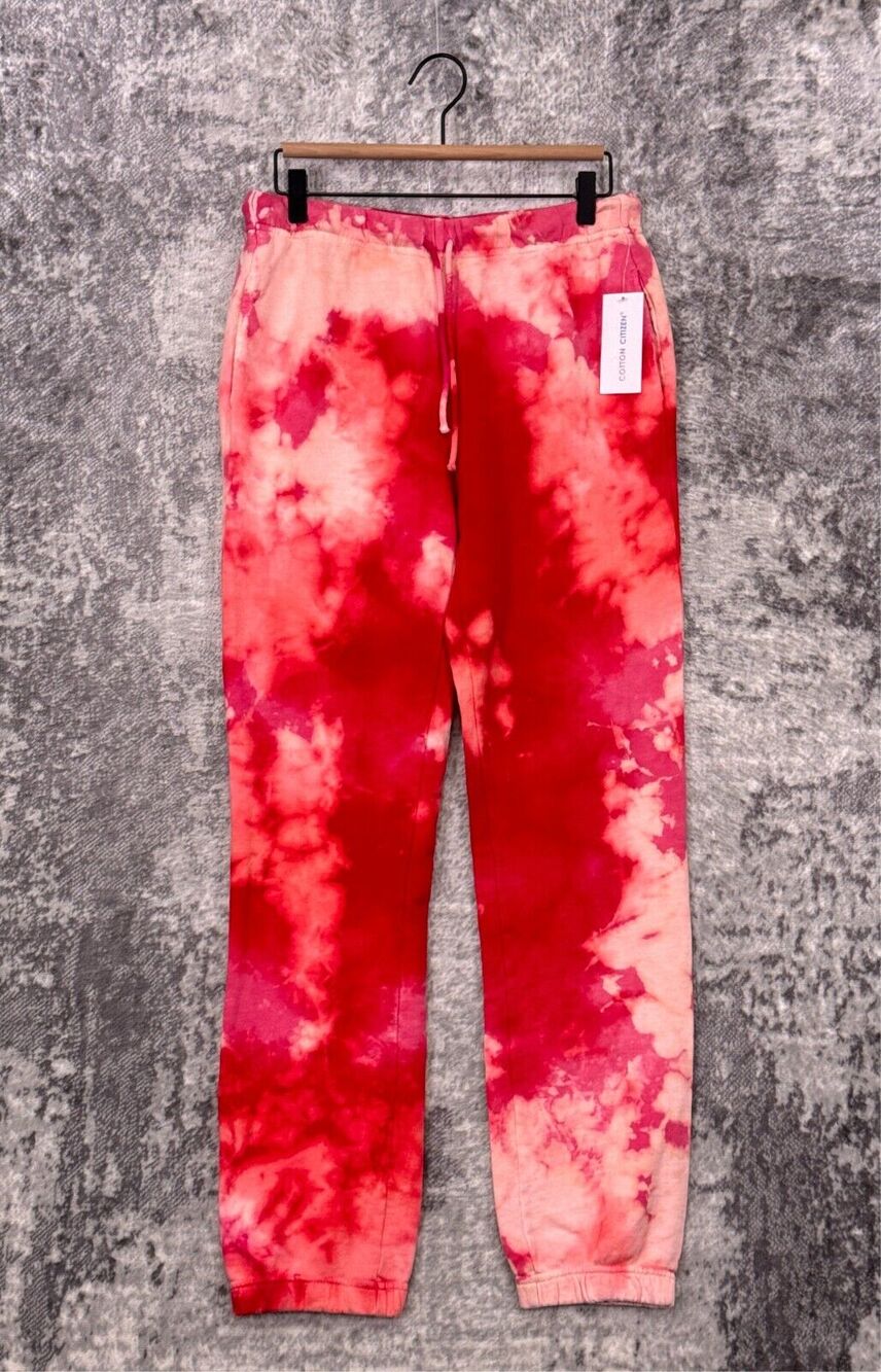 New Cotton Citizen Sweatpants Large Womens Pink Tie Dye Jogger